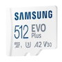 Tarjeta de Memoria Samsung EVO Plus 2021 512GB microSD XC con Adaptador/ Clase 10/ 130MBs