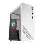 Mars Gaming Caja MC100W Semitorre ATX Gaming Blanca con Ventilador RGB Frontal, USB 3.0, Ventana Lateral y Gestión de Cableado
