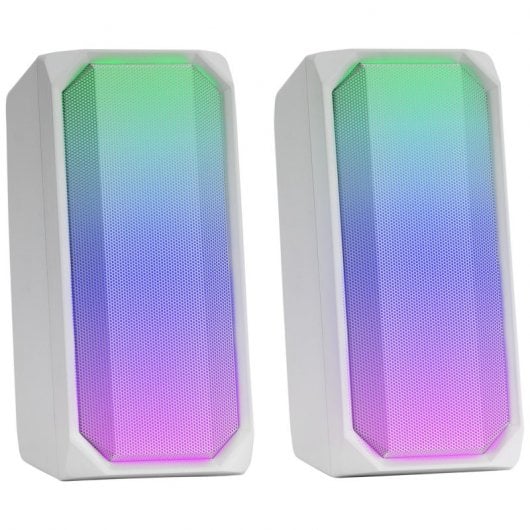 Mars Gaming MSRGBW Altavoces Bluetooth 2.0 15W, Color Blanco