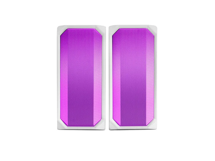 Mars Gaming Altavoces MSRGBW Blanco 15W 2.0 Bluetooth 5.0 y Jack, con Iluminación RGB y Control Box para PC, Consola, TV o Smartphone