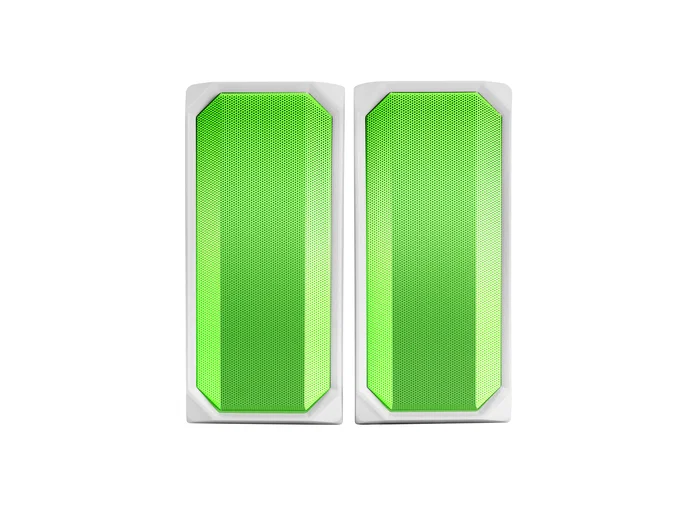 Mars Gaming Altavoces MSRGBW Blanco 15W 2.0 Bluetooth 5.0 y Jack, con Iluminación RGB y Control Box para PC, Consola, TV o Smartphone