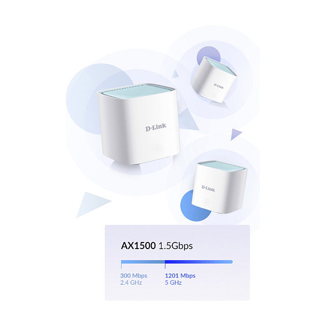 D-Link EAGLE PRO AI AX1500 Sistema Mesh Wi-Fi 6 (Pack de 3)