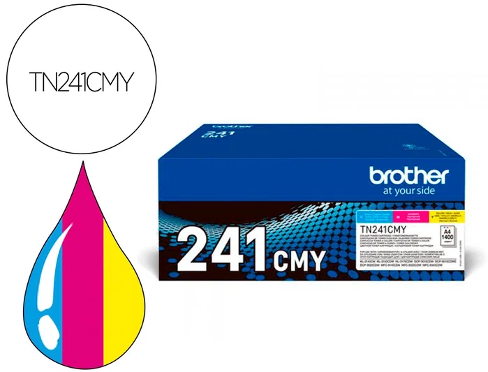 Brother TN241CMY Multipack de Tóner Cian, Magenta y Amarillo