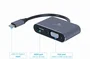 GEMBIRD Adaptador gráfico A-USB3C-HDMIVGA-01 USB Tipo C a HDMI y VGA Gris