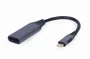 Cablexpert A-USB3C-DPF-01 Adaptador de Cable USB Tipo C a DisplayPort Macho/Hembra, 0.15m, Resolución 4K 60Hz, Color Gris