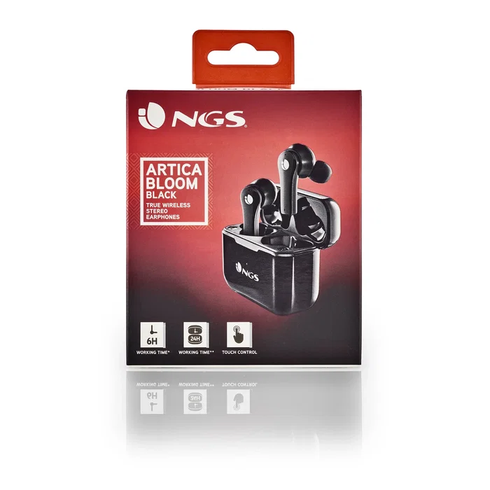 NGS Ártica Bloom Auriculares Bluetooth con Estuche de Carga Negro