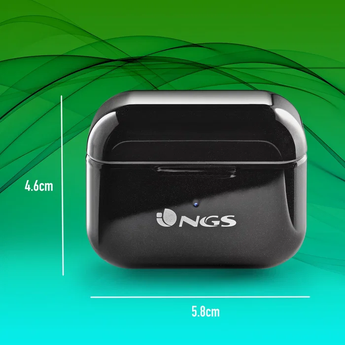 NGS Ártica Bloom Auriculares Bluetooth con Estuche de Carga Negro