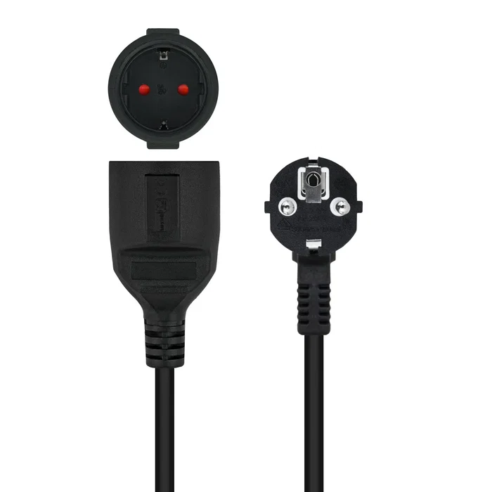 Nanocable Cable Alargador Schuko Negro 2m Nanocable Cable Alargador Schuko Negro 2m