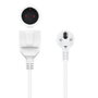 Nanocable Cable de Alimentación Alargador Schuko, 5 m, Blanco