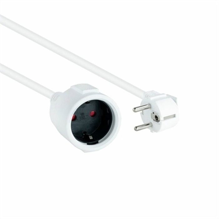 Nanocable Cable de Alimentación Alargador Schuko, 5 m, Blanco