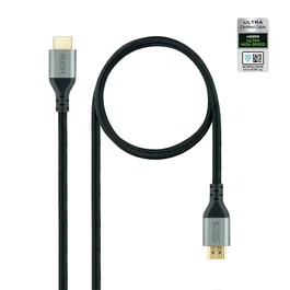 Nanocable 10.15.8101 Cable HDMI 2.1 Ultra High Speed Certificado, 8K 60Hz 4K 120Hz, 48 Gbps, eARC, HDR, Macho-Macho, 1 m, Negro