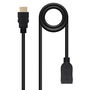 Nanocable Cable HDMI 2.0 1 m Macho Hembra Alta Velocidad 18 Gbps 4K HDR 3D Audio Digital Negro