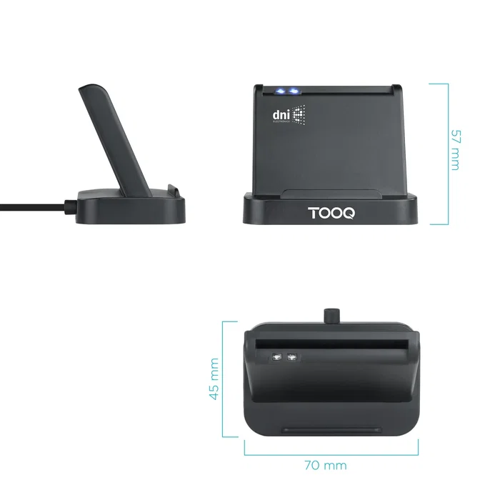 Tooq TQR-220B Lector de Tarjetas DNIe VISION USB 2.0 Negro