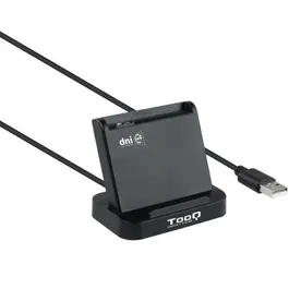 TooQ Lector DNI TQR-220B Lector Tarjetas Inteligentes DNIe USB 2.0 Negro Compatible PC MAC