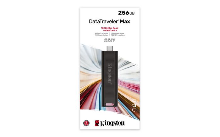 Kingston DataTraveler Max 256GB USB 3.2 Gen 2 Memorias USB Tipo A - Velocidad de Lectura 1000MB/s Escritura 900MB/s