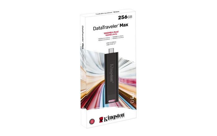 Kingston DataTraveler Max 256GB USB 3.2 Gen 2 Memorias USB Tipo A - Velocidad de Lectura 1000MB/s Escritura 900MB/s