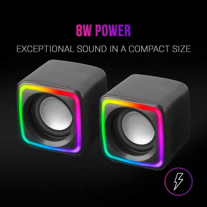 Mars Gaming MSCUBE Altavoces Gaming RGB 8W Negros