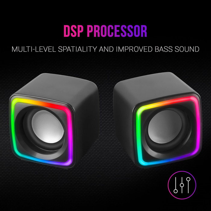 Mars Gaming MSCUBE Altavoces Gaming RGB 8W Negros