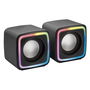 Mars Gaming MSCUBE Altavoces Gaming Compactos RGB ACTIVE-FLOW 8W, DSP, Control de Volumen, USB/Alimentación 3.5mm, 274g