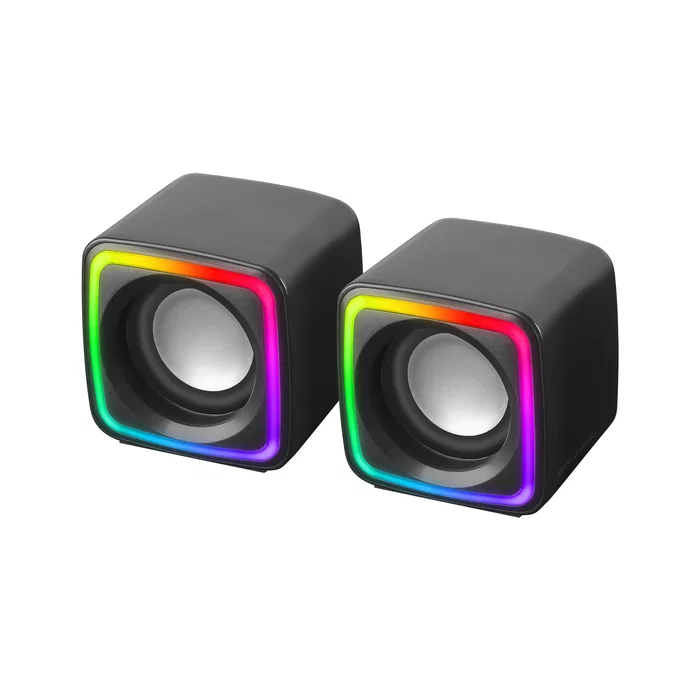 Mars Gaming MSCUBE Altavoces 2.0 8W Gaming con Iluminación RGB Active-Flow, DSP, USB, Color Negro, Blanco o Rosa, Compactos 73x73x66 mm