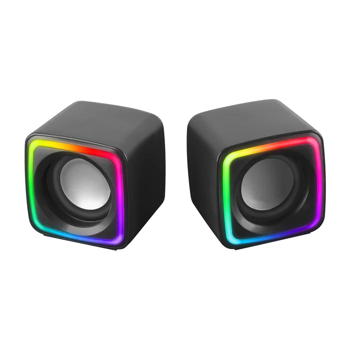 Mars Gaming MSCUBE Altavoces 2.0 8W Gaming con Iluminación RGB Active-Flow, DSP, USB, Color Negro, Blanco o Rosa, Compactos 73x73x66 mm