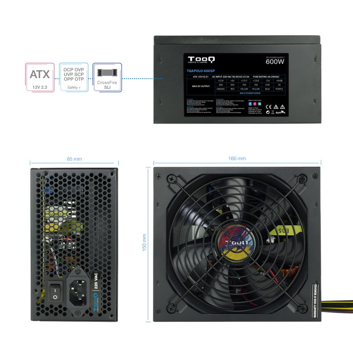TOOQ TQAPOLO-600SP 600W PFC Activo Negro