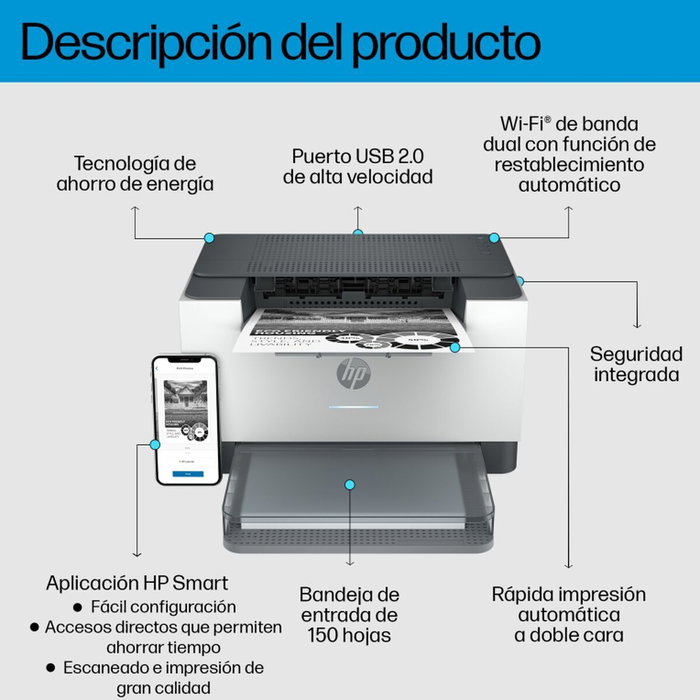 HP LaserJet M209dw Impresora Láser Monocromo Blanco HP LaserJet M209dw Impresora Láser Monocromo Blanco