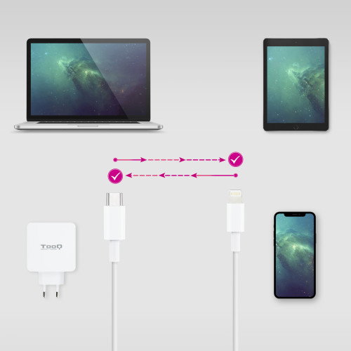 Nanocable Cable Lightning a USB-C, 50 cm, Blanco