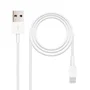 Nano Cable 10.10.0400 Cable USB-A a Lightning Macho, 50 cm, Blanco, Carga y Datos