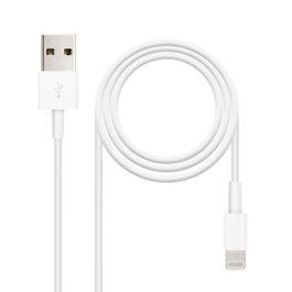 NANOCABLE Cable Lightning a USB-A, Lightning/M -USB A/M, Blanco, 50 cm, 0,5 m, Lightning, USB A, Macho, Macho, Blanco