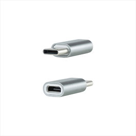 NANOCABLE Adaptador USB-C a Micro USB, USB-C/M-Micro B/H, Aluminio, Gris, USB C, Micro USB, Gris