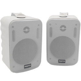 Approx APPSPK15X2 Altavoz Autoamplificado para Pared, 2x15W (30W RMS), Blanco, Rango Frecuencia 80Hz-20kHz, 8 Ohm, Con Entradas RCA y Soporte de Montaje