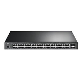 TP-LINK Switch TL-SG3452P, Conmutador de red gestionable de 48 puertos Gigabit con 4 puertos SFP y PoE+, Negro