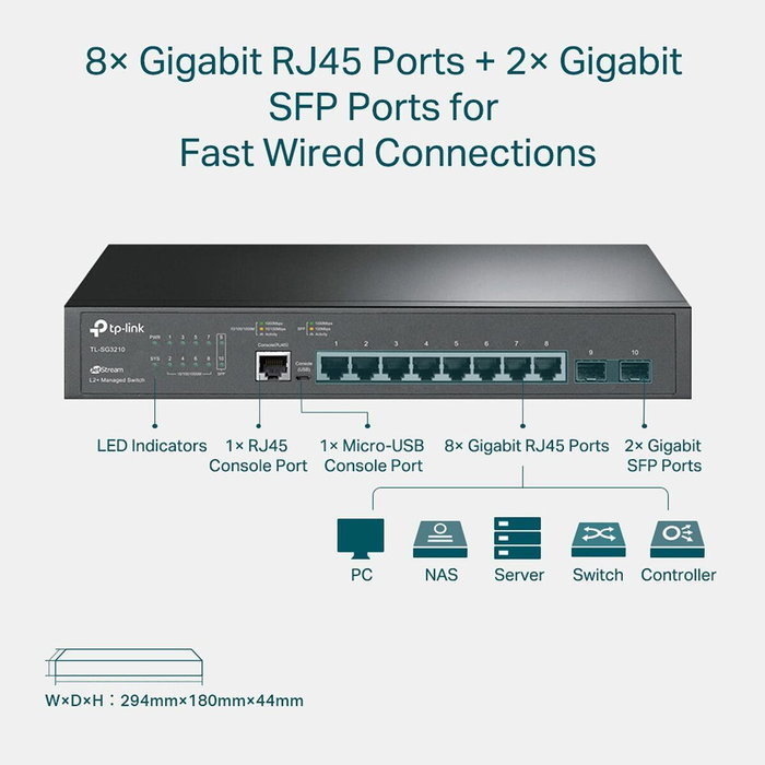 TP-Link ES206GP Switch Gestionado Omada 6 Puertos Gigabit (4 PoE+ 65W) Negro