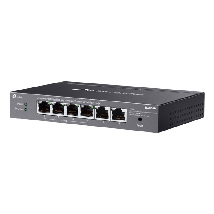 TP-Link ES206GP Switch Gestionado Omada 6 Puertos Gigabit (4 PoE+ 65W) Negro