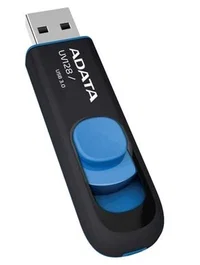 Adata DashDrive UV128 64GB USB 3.2 Gen 1 Negro o Azul - Pen Drive Deslizante, Lectura hasta 90 MB/s
