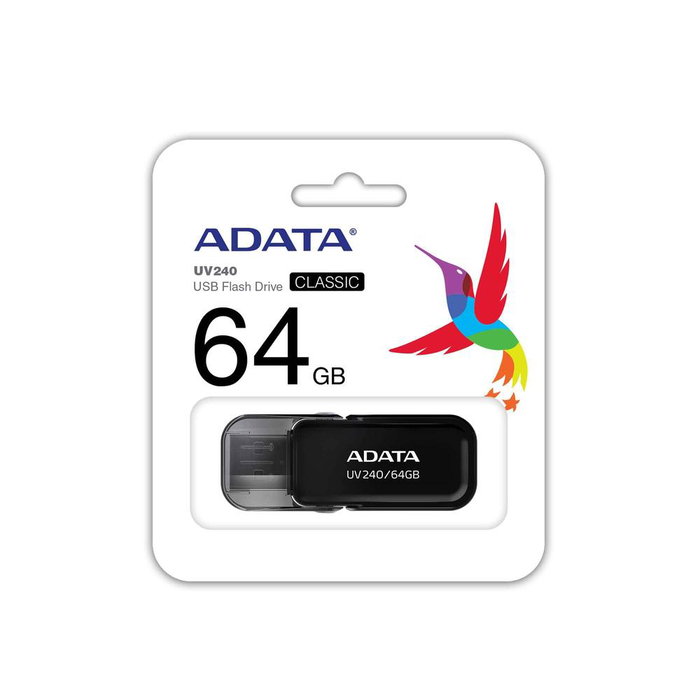 ADATA AUV240-64G-RBK Lápiz USB UV240 64 GB, USB 2.0, Color Negro