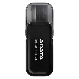 ADATA Pendrive UV240 64GB USB 2.0 Tipo A Negro - Memoria Flash USB con Capucha Abatible