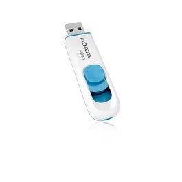 ADATA C008 Pendrive USB Flash Drive 64GB USB 2.0 Tipo A, Diseño Deslizante Sin Tapa, Blanco o Azul, Capacidad 64 GB