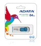 ADATA C008 Pendrive USB Flash Drive 64GB USB 2.0 Tipo A, Diseño Deslizante Sin Tapa, Blanco o Azul, Capacidad 64 GB