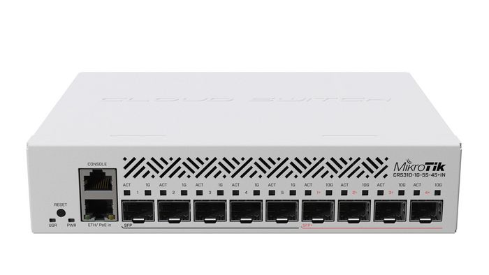 MikroTik CRS310-1G-5S-4S+IN Switch de red gestionado L3 con 4 SFP+ y 5 SFP MikroTik CRS310-1G-5S-4S+IN Switch de red gestionado L3 con 4 SFP+ y 5 SFP