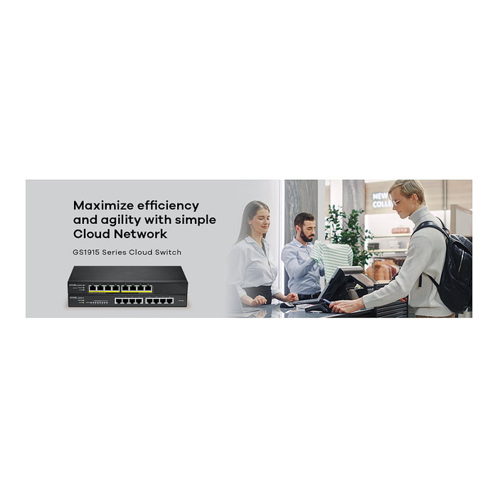 Zyxel GS1915-8EP Switch Inteligente Gigabit de 8 Puertos con 8 Puertos PoE y Presupuesto de 60W