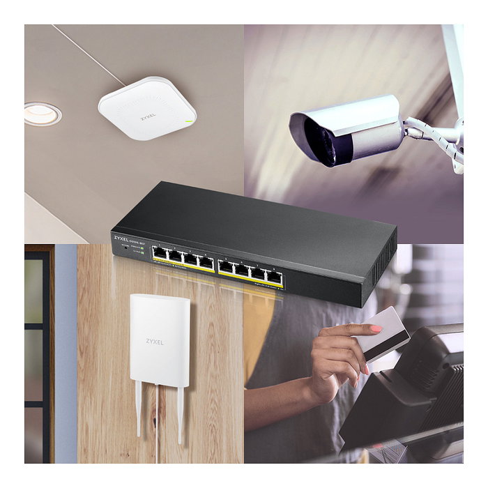 Zyxel GS1915-8EP Switch Inteligente Gigabit de 8 Puertos con 8 Puertos PoE y Presupuesto de 60W