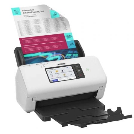 BROTHER Escaner profesional ADS4700W alta velocidad con escaneado a doble cara automatico, tarjeta de red.