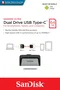 SanDisk Ultra Dual Drive USB Type-C 64GB, Pendrive USB 3.2 Gen 1 (3.1) con conector dual USB-A y USB-C, velocidad 150 MB/s, color Negro/Plata, modelo SDDDC2-064G-G46