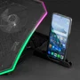 Mars Gaming MNBC6 Base Refrigerante con 3 Ventiladores ARGB para Portátil Gaming hasta 19", Soporte Ergonómico 7 Posiciones con Smartphone Holder y Panel de Control LCD