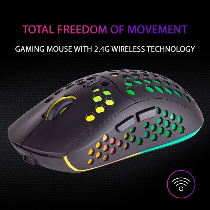 Mars Gaming MMW3 Ratón Gaming Inalámbrico Negro