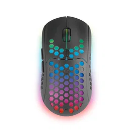 Mars Gaming MMW3 Ratón Gaming Inalámbrico 2.4GHz RGB, Sensor Óptico 3200 DPI, Batería Recargable, Diseño Ultraligero Hive (79g), 6 Botones, para Mano Derecha