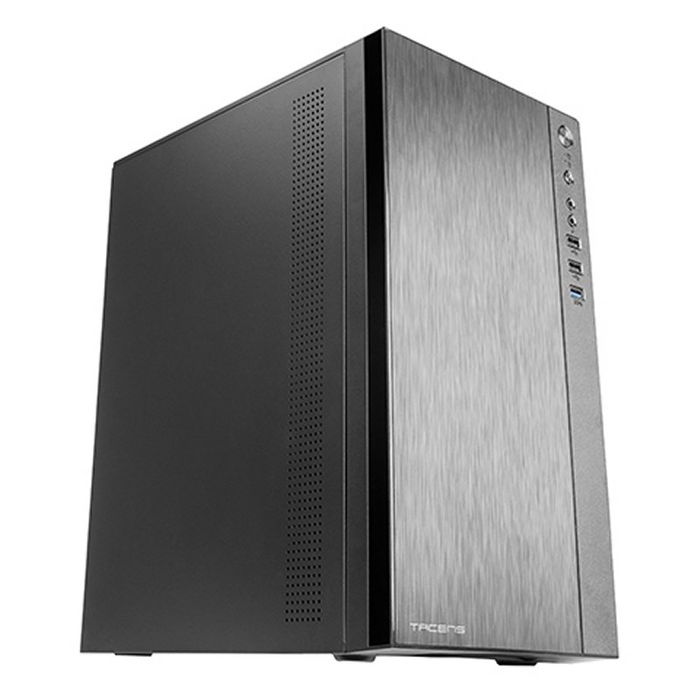 Tacens Anima ACX - Caja Ordenador Torre Mini, Aluminio Negro, Micro-ATX/Mini-ITX, Ventilador 12cm, USB 3.0, 6 Bahías HDD/SSD