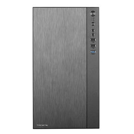 Tacens ACX500 Caja PC Micro-ATX / Mini-ITX con Fuente de Alimentación 500W Incluida, Ventilador Trasero, Soporte para 6 Discos, Panel Frontal Aluminio - Caja Ordenador